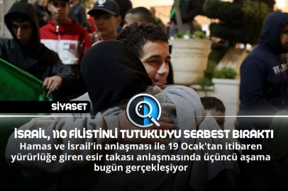 İSRAİL,110 FİLİSTİNLİ TUTUKLUYU SERBEST BIRAKTI