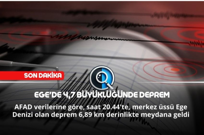 EGE'DE 4,7 BÜYÜKLÜĞÜNDE DEPREM