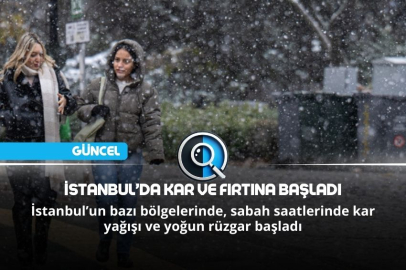 İSTANBUL'DA KAR VE FIRTINA BAŞLADI